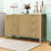 Buffet moderne avec portes à motif ondulé, tiroirs de rangement, crochets et tablette réglable