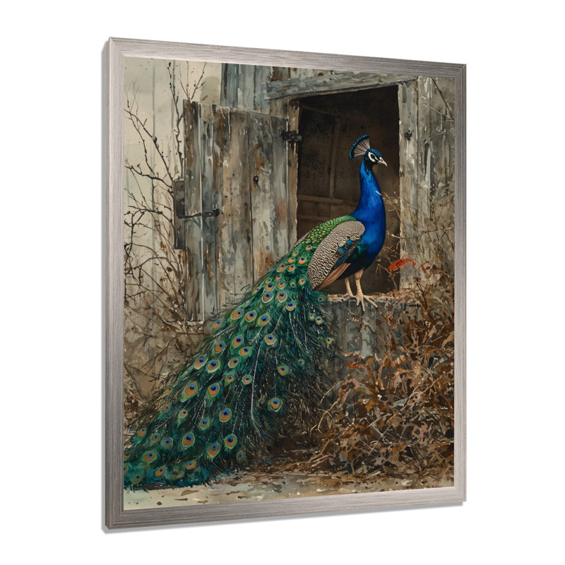 Insley - Reproduction d'art mural animaux, H 20 po x l 12 po, Picture Framed, Argent argent