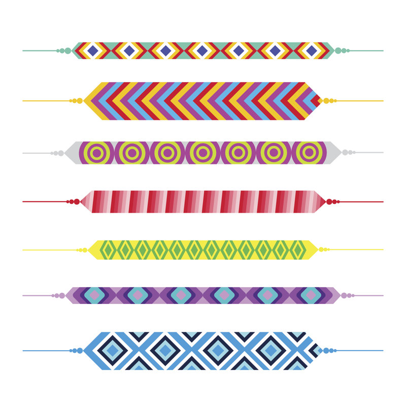 Friendship Bracelets - Wrapped Canvas Print, 91cm H x 91cm W x 3.8cm D