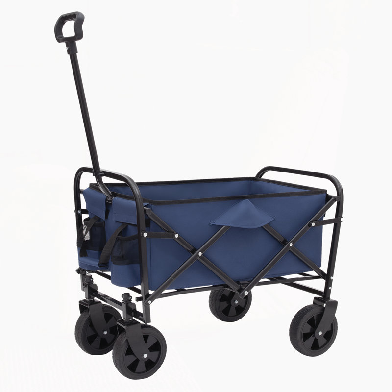 Chariot pliable pliable avec roulettes, Bleu très foncé