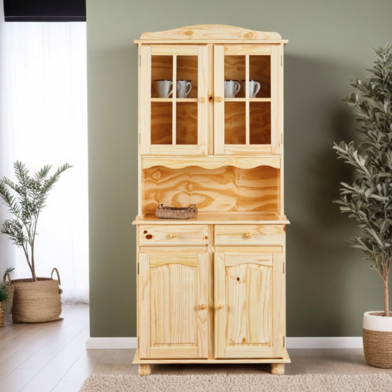 Nico Classic Hutch Cabinet, Natural