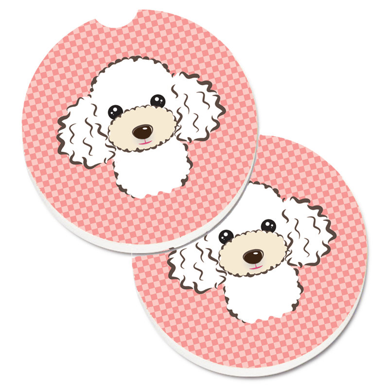 Sous-verre Retriever, Rose, Caniche blanc