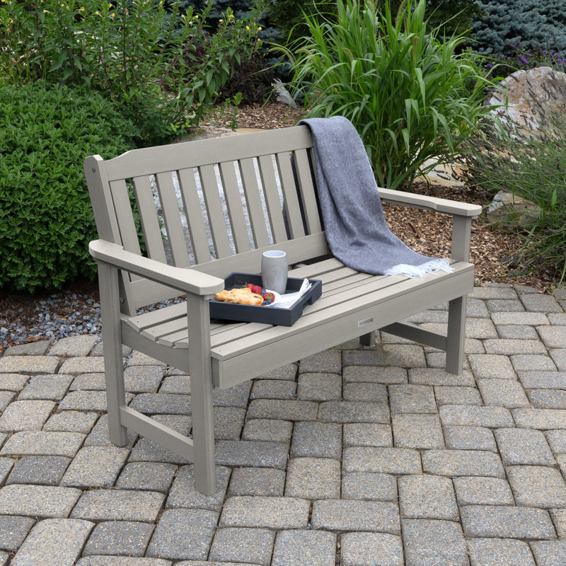 Banc de jardin en plastique Arbnora, Gris havre