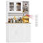 Kitchen Larder Pantry Cabinet Sideboard with Sockets,LED Light,Drawers