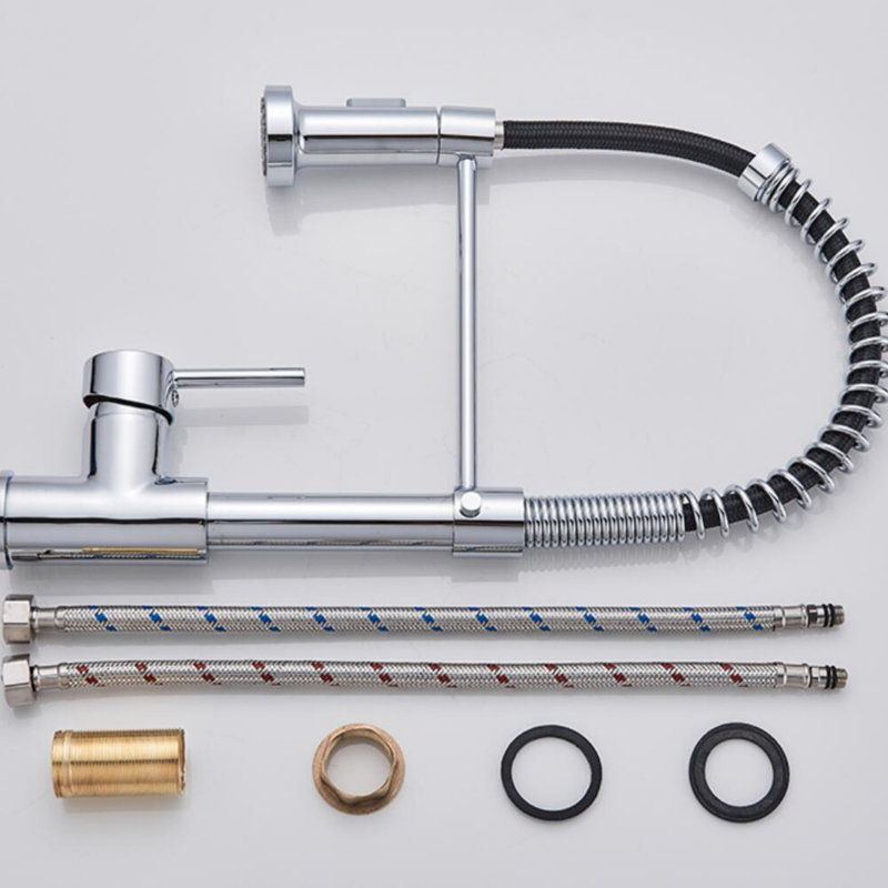 Single Handle Pull Down Sprayer Kitchen Sink Faucet, Chrome