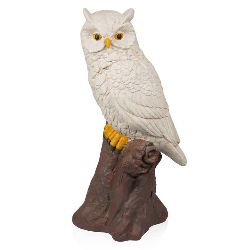 28"H Owl on Tree Trunk Garden Statue