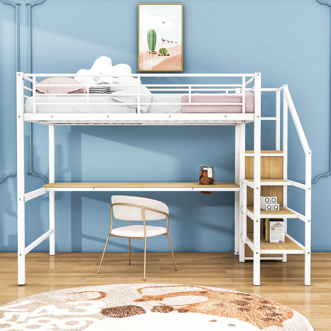 Vanduser Full Loft Bed with Shelves by Mason & Marbles Mason & Marbles Bed Frame 