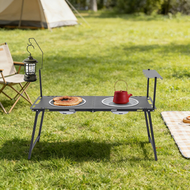 Table de camping portative pour barbecue