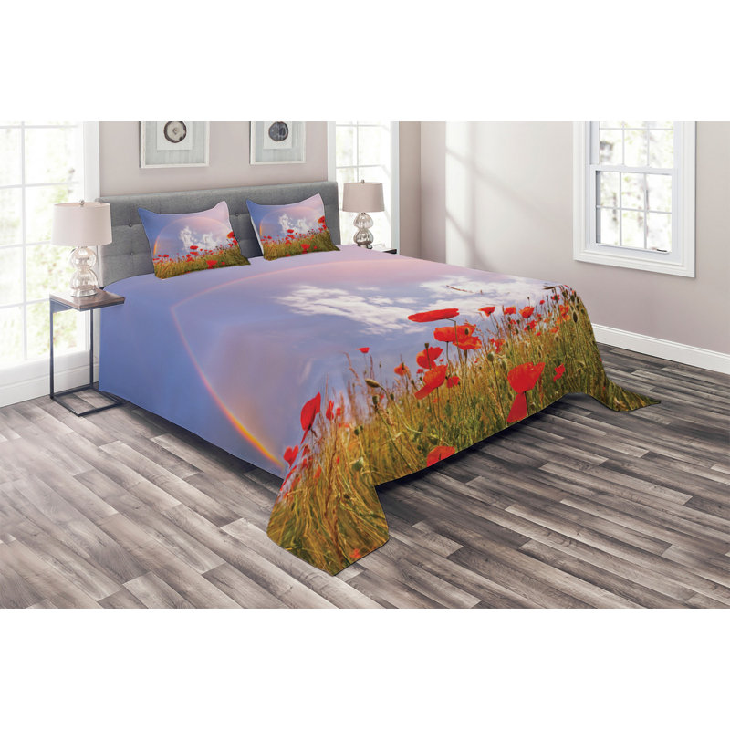 Poppy Farmhouse / Country Polyester Coverlet