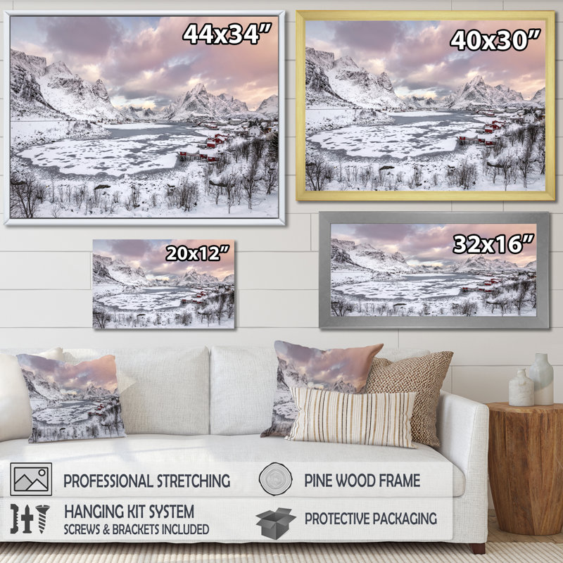 Winter Winter In Alaska sur impression sur toile, H 30 po x l 40 po x P 1,5 po, Cadre flottant blanc