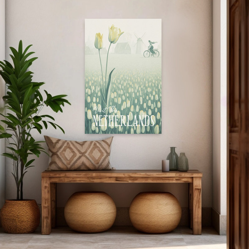 Contemporary Art Contemporary Tulip Architecture, art mural, H 48 po x l 32 po