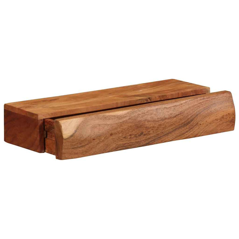 Wall Shelves 2 Pcs Solid Wood Acacia, 8cm H x 40cm W x 17cm D