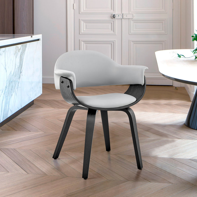18'' H Upholstered Armchair, Gray, Black, Black