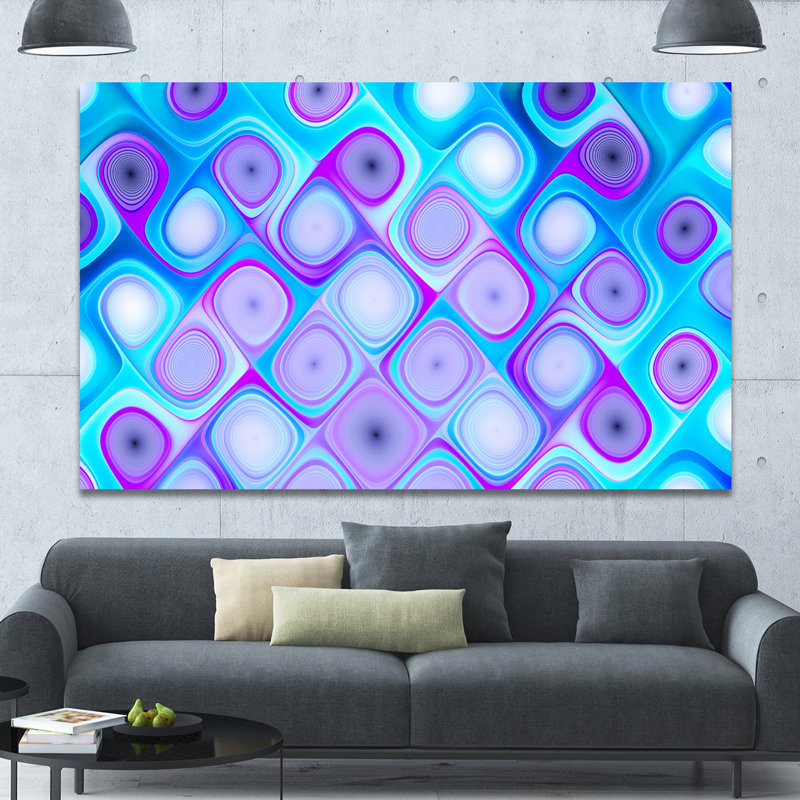« motif mauve bleu avec tourbillons », impression sur toile, H 20 po x l 40 po x P 1po