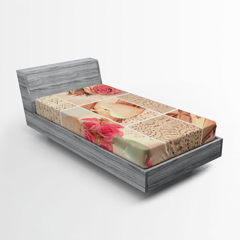 Drap-housse en microfibre Shabby Flora, Drap-housse simple TG