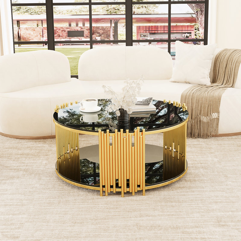Table basse circulaire en acier inoxydable