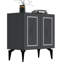 Console élégante, anthracite et argent, 29,5 po x 31,1 po x 15,7 po | 100% panneau de particules enduit de mélamine, épaisseur: 0,7 pouce | Conception robuste avec pieds de 19 po de hauteur, parfait pour les décors et les entrées modernes-1396020477