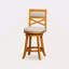 Tabouret pivotant à dossier en X de 30 po de hauteur, siège en tissu beige-2111244391-2111244409