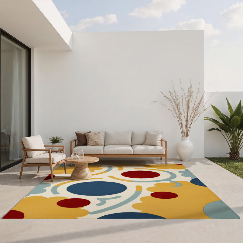 Tapis intérieur et extérieur Breezy Prime Orbit, Rectangle 1'6" x 2'6"