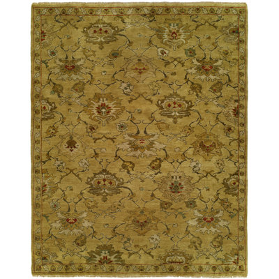 Hermina Wool Oriental Area Rug in Gold