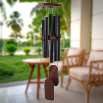 Memorial Wind Chimes For Loss Of Loved Ones, 36 Inch Sympathy Wind Chimes, Memorial Gifts & Sympathy Gifts, Suitable For Indoor And Outdoor, Patio, Garden For Peace And Relaxation - Aluminum，Black