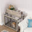 Table d'appoint pour chien avec roulettes transportables, grises, l 39,36 po x l 25,5 po 27,36 po, portes doubles et roulettes à plateau relevable, pour le bien-être des animaux de compagnie