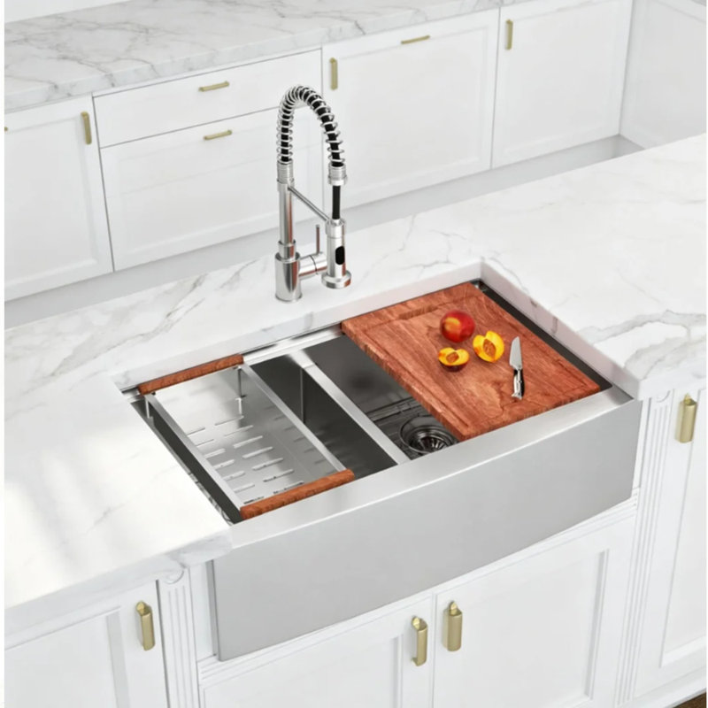 33'' L Double Bowl Stainless Steel Kitchen Sink