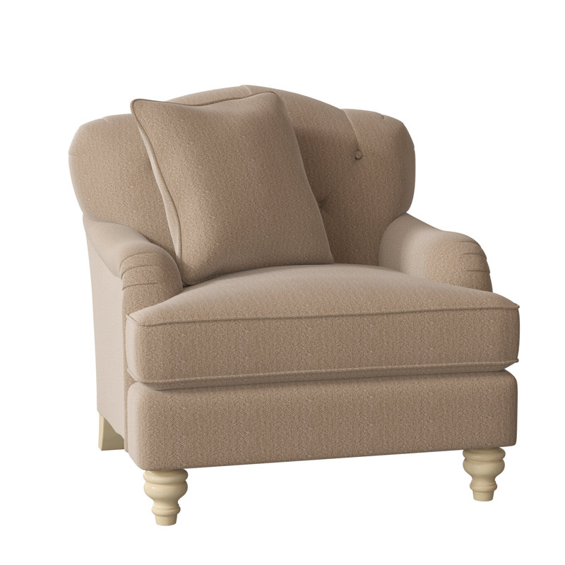 Fauteuil large capitonné 38 po Sullivan, Chenille performance sable 10 Beantown, Non, Manhattan