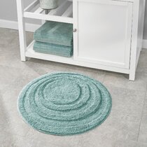 mDesign Large Modern Bath Mat Runner - Non-Skid Bathroom Runner Rug - Teal  Blue