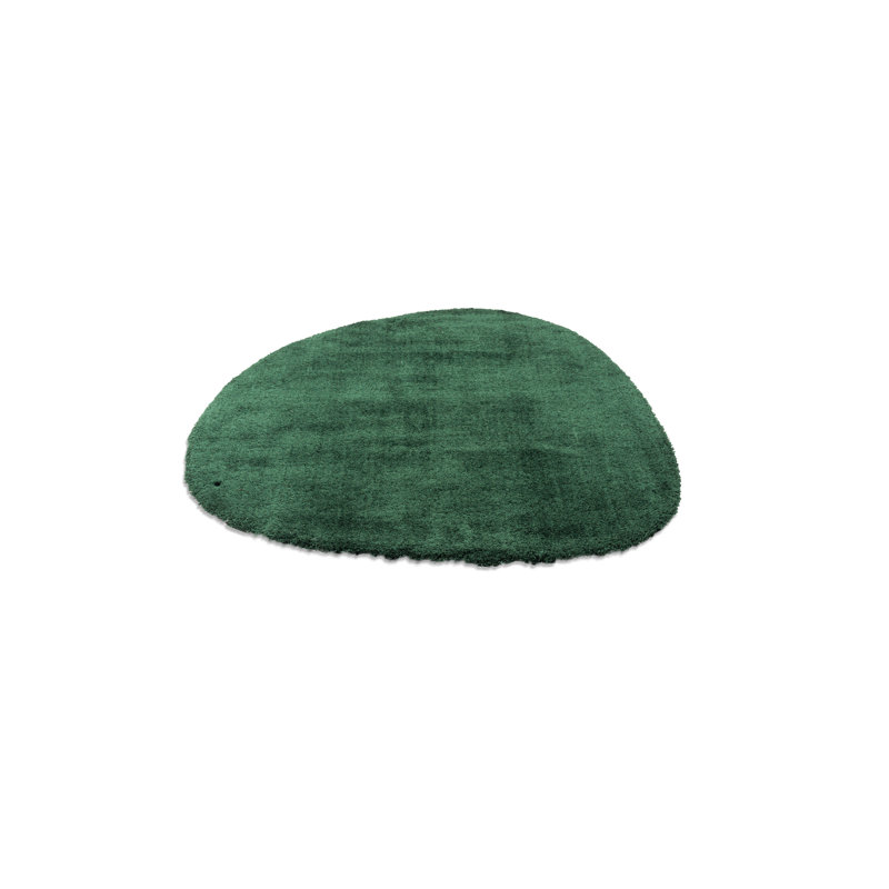Handmade Cozy rug in dark green, Novelty 135 x 200cm