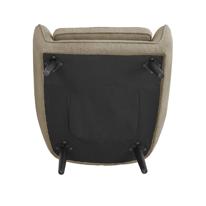 Arim Upholstered Barrel Chair, Taupe Polyester Blend