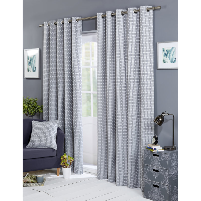 Aoibhi Room Darkening Curtain, 228 W x 182 D cm, Silver