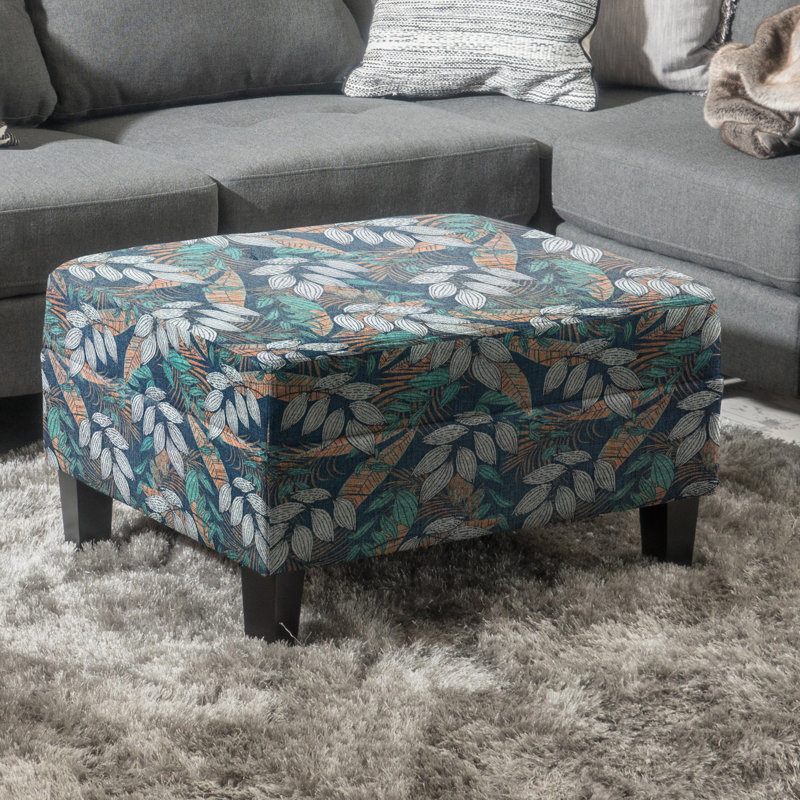 STORAGE OTTOMAN, Blue/Green/Orange
