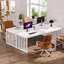 Bureau d'ordinateur 78,7 po pour 2 personnes avec pieds en métal-247311675