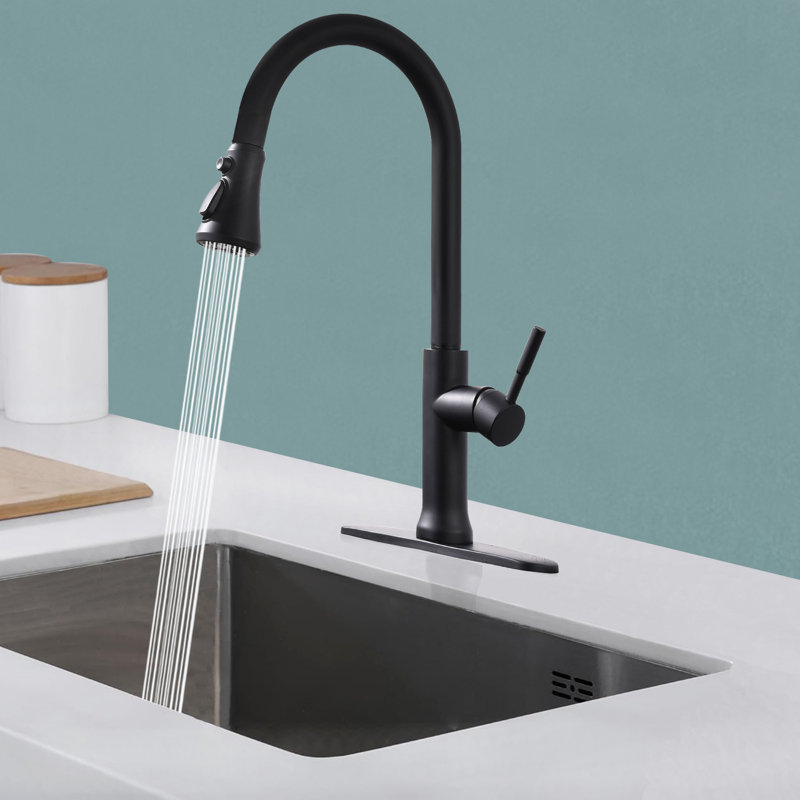 GAWEZA Pull Down Kitchen Faucet, Black