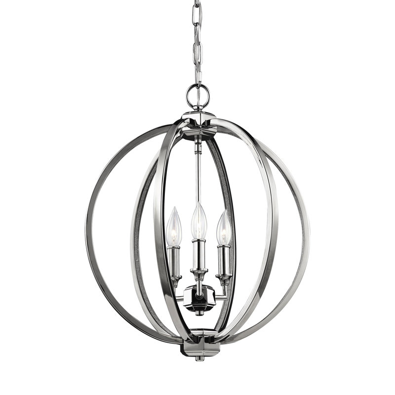 Mcgrath 3 - Light Globe Chandelier, Polished Nickel