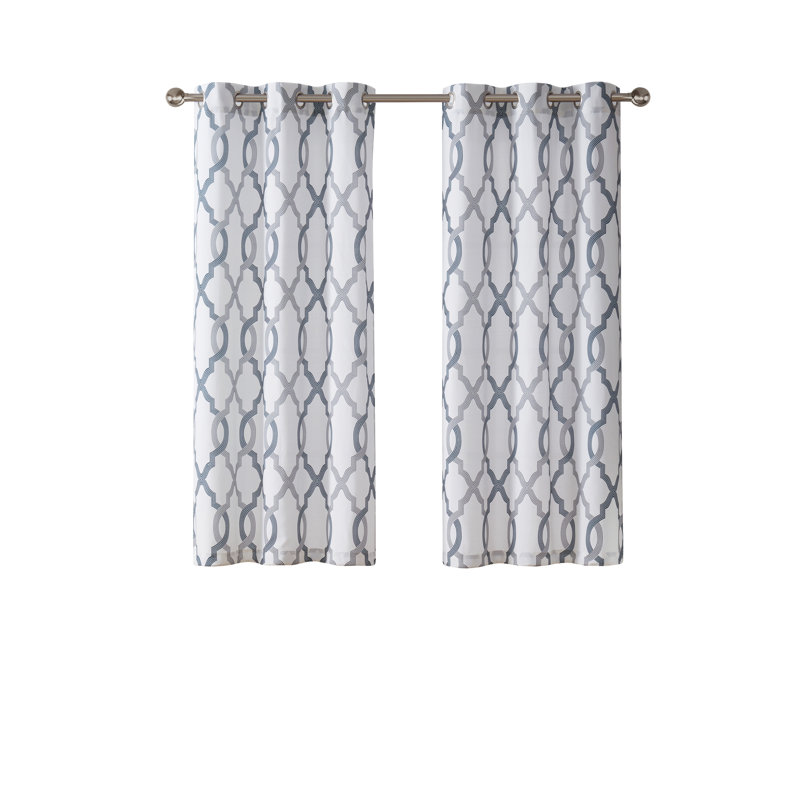 Paire de rideaux semi-transparents avec œillets , l 38 po x L 84 po, Bleu