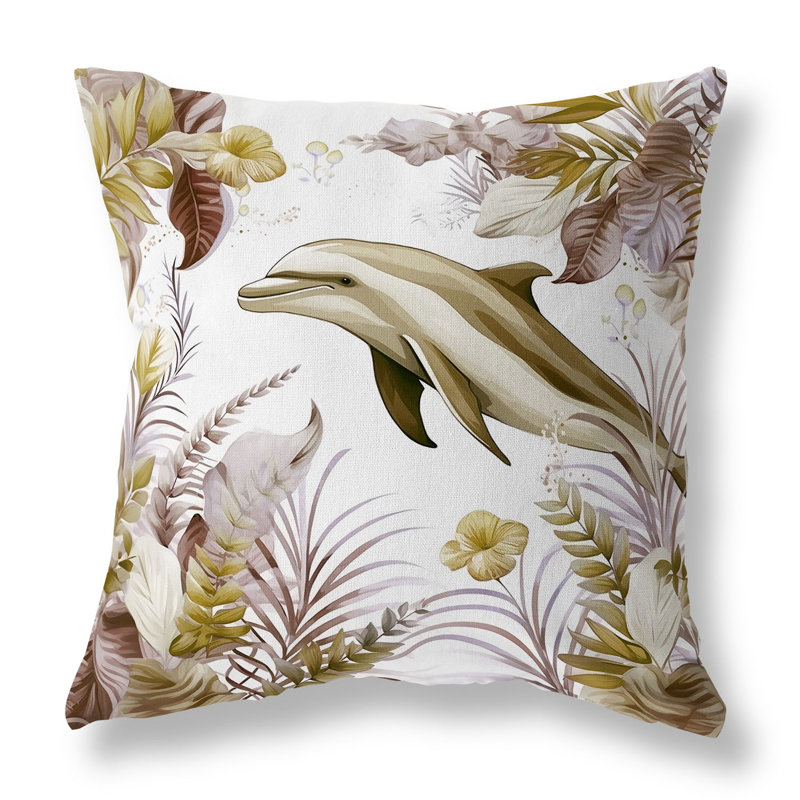 Indoor / Outdoor Square Cushion, 51cm H x 51cm W, Brown/Olive