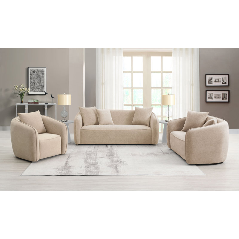 Ensemble de salon 3 pièces Paxson, Beige