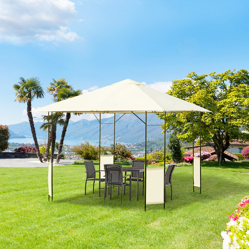 Seeber 3 x 3 m Patio Garden Metal Gazebo with Steel Frame, Cream