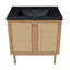 Meuble-lavabo autoportant de 30 po en chêne doré Classe avec comptoir noir à 3 trous Class-333379843-313011306
