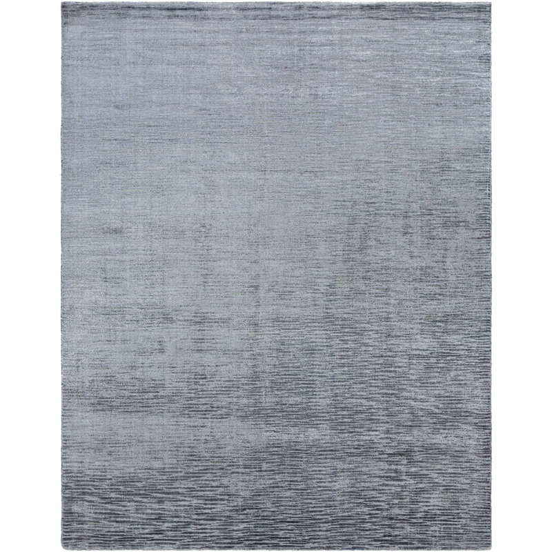 Tapis gris anthracite / gris fait à la main Elba, Rectangle 4 pi x 6 pi