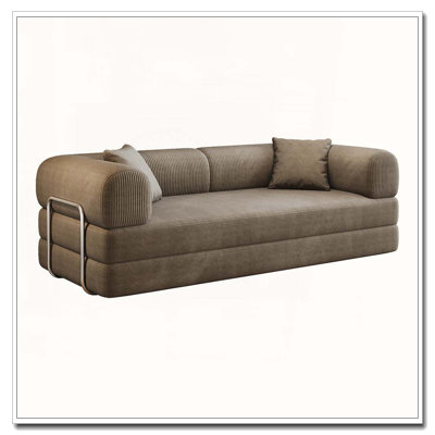 Canapé à compression de 78,8 po, canapé-lit convertible au sol avec accoudoirs de soutien pour dossier, canapé-lit futon confortable, causeuse modulaire désossée, tissu en velours côtelé