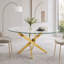 Table basse ovale en verre 39,37 pouces avec pieds-133598454