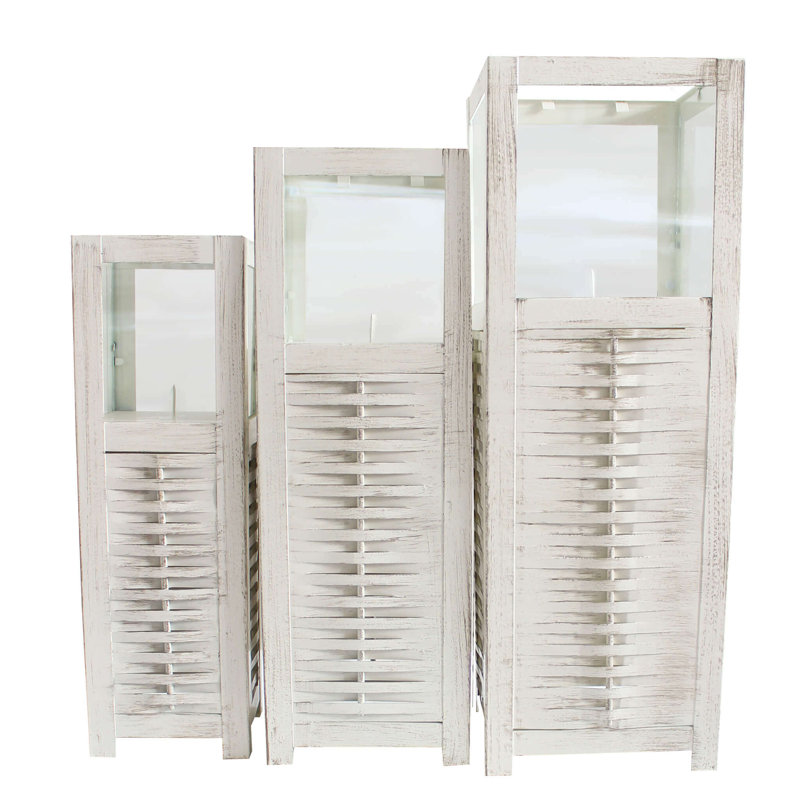 3 Piece Glass Wall Lantern Set