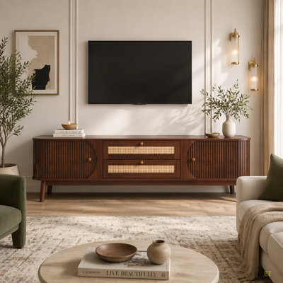 Holle TV stand in rattan for televisions up to 75 in.