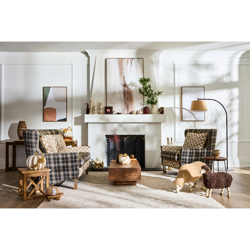 Mocha Stripe Floral Garland Pumpkin