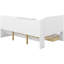 Lit plateforme simple blanc avec rangement pour tête de lit, 2 tiroirs et tablettes pour chambre à coucher