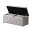 Meuble de rangement rectangulaire avec 2 poufs en lin beige, coussins confortables garnis de mousse, style moderne pour chambre, salon, balcon, gain de place, sièges supplémentaires pour les fêtes et réunions de famille.
