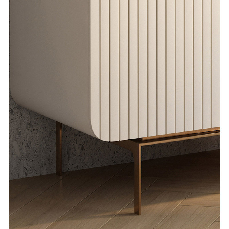 Cream-coloured rectangular solid wood shoe cabinet, 51.18" H x 39.37" W x  15.75" D